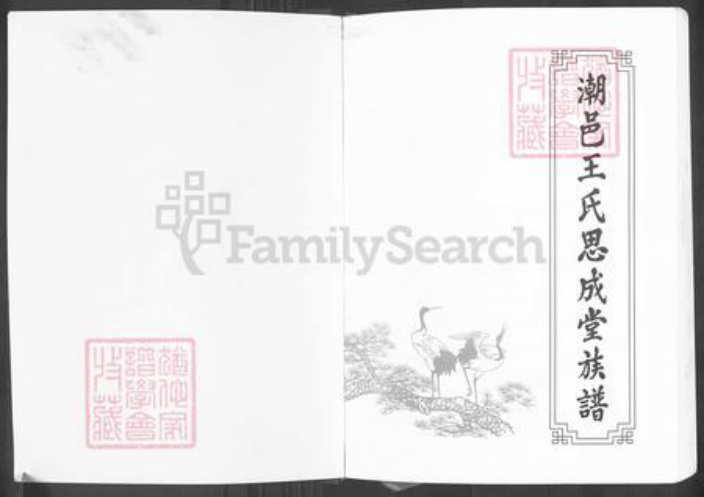 广东省汕头市潮南区陇田镇王氏思成堂族谱-潮邑王氏思成堂族谱.pdf电子版插图1
