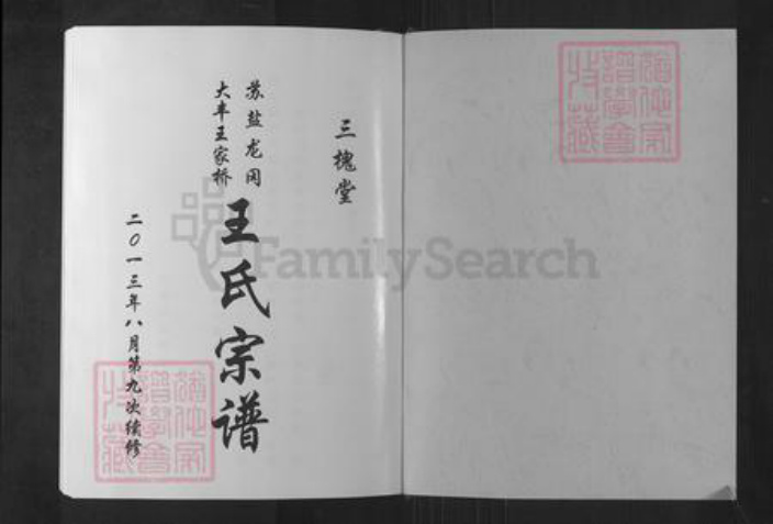 江苏省盐城市盐都区龙冈镇王氏三槐堂族谱-大丰王家桥三槐王氏宗谱.pdf电子版插图1