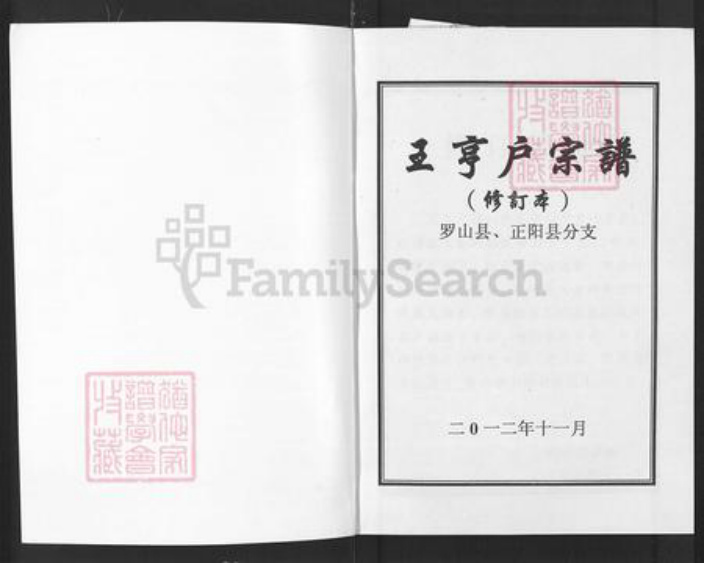 湖北省武汉市黄陂区王氏三槐堂族谱-王亨户宗谱.罗山县正阳县分支.pdf电子版插图1