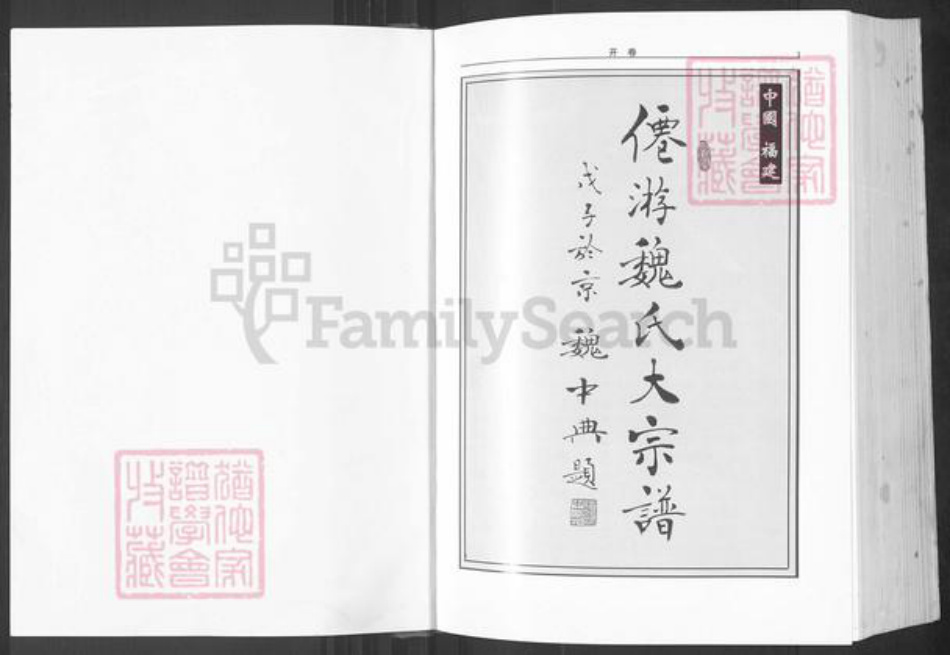福建省莆田市仙游县枫亭镇魏氏巨鹿堂族谱-仙游魏氏大宗谱.pdf电子版插图1