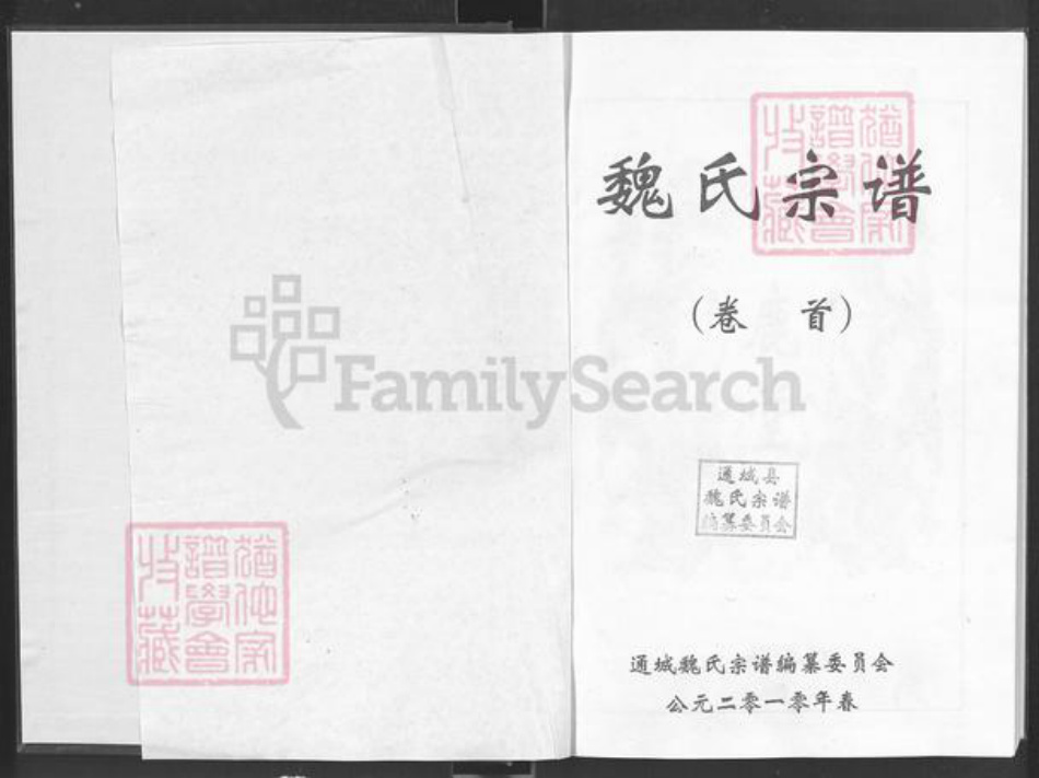 湖北省咸宁市通城县魏氏巨鹿堂族谱-魏氏宗谱.pdf电子版插图1