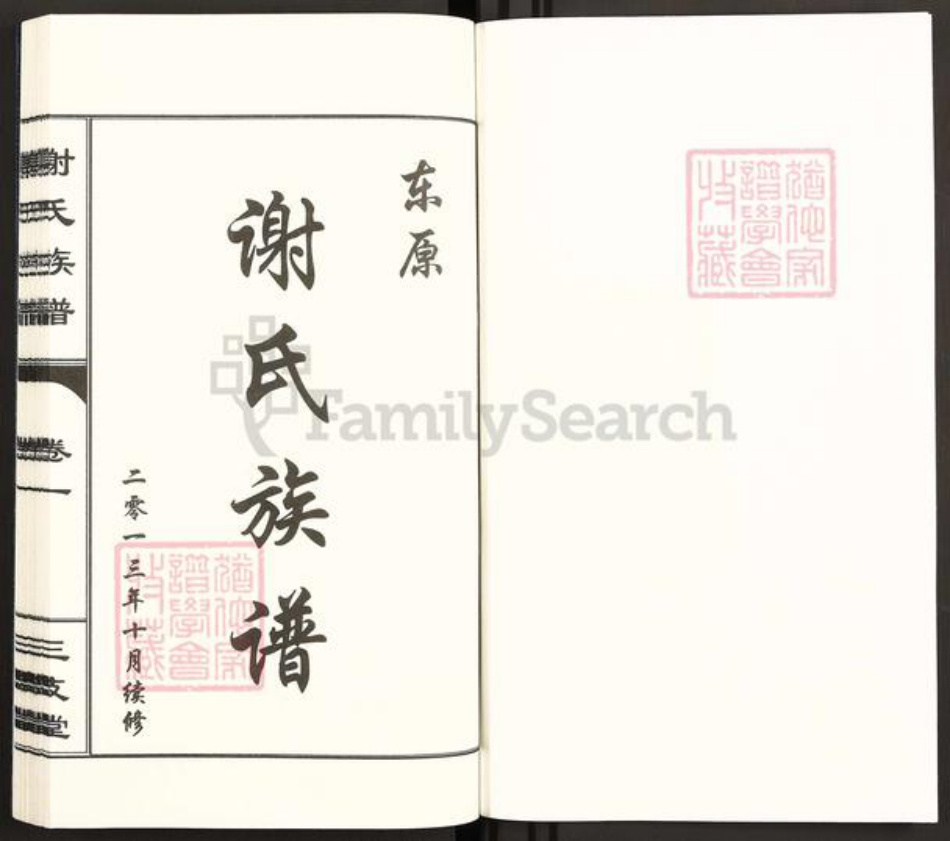 山东省泰安市东平县谢氏三支堂族谱-东原谢氏族谱.pdf电子版插图1