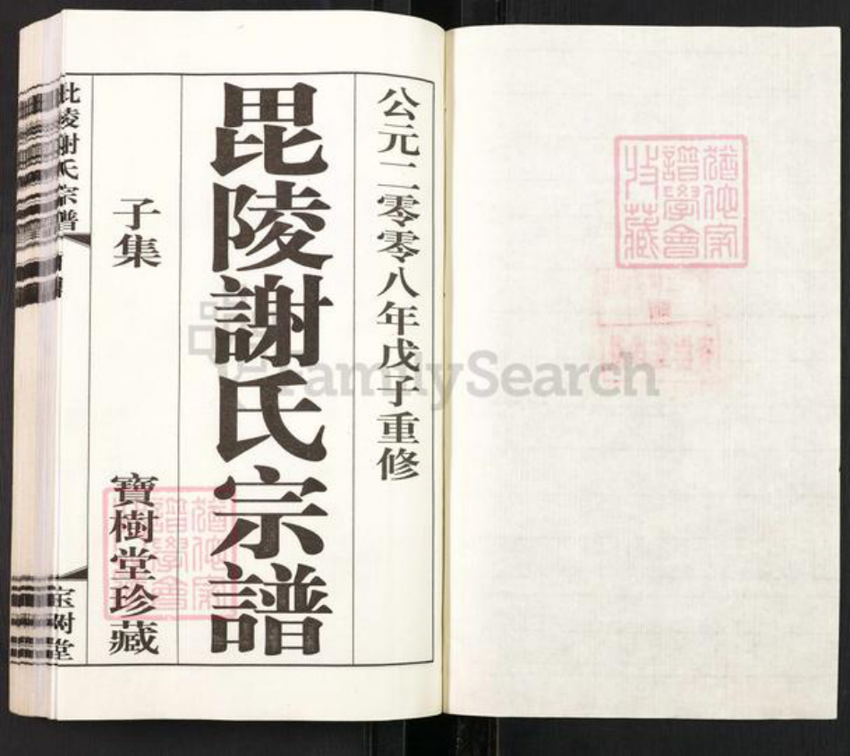 江苏省常州市新北区罗溪镇谢氏宝树堂族谱-毘陵谢氏宗谱.pdf电子版插图1