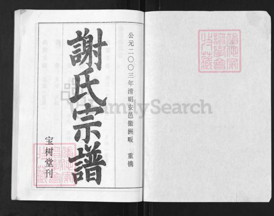 湖北省黄冈市红安县谢氏宝树堂族谱-谢氏宗谱.pdf电子版插图1