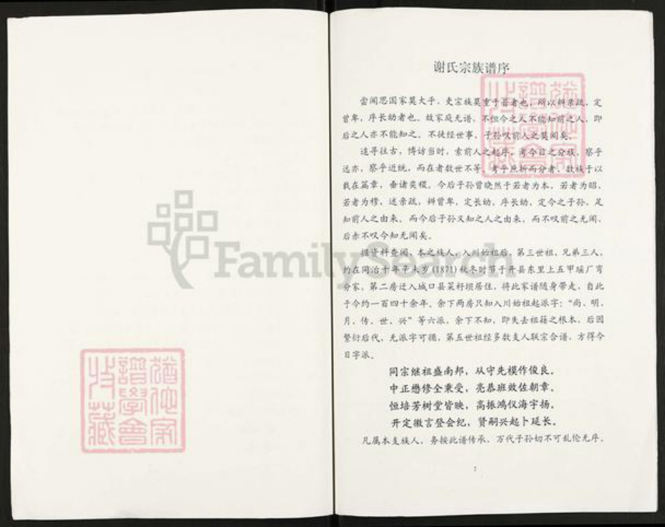 重庆市开州区谢氏族谱-谢氏宗谱.尚有支谱世系.pdf电子版插图2