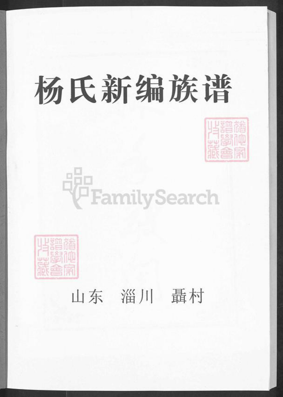 山东省淄博市淄川区杨氏族谱-杨氏新编族谱.pdf电子版插图1 山东省淄博市淄川区杨氏族谱-杨氏新编族谱.pdf电子版插图1