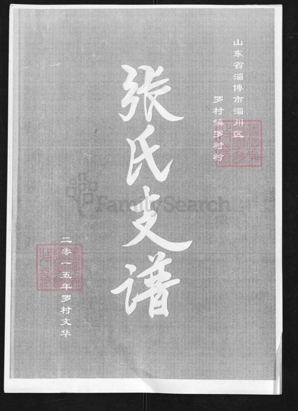 山东省淄博市淄川区张氏族谱-张氏支谱.pdf电子版