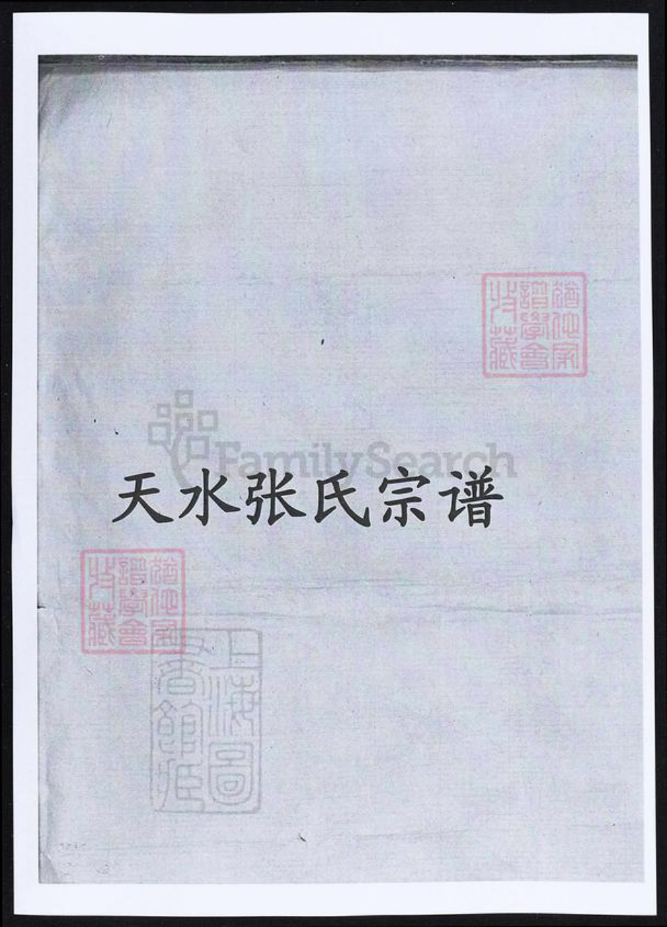 甘肃省天水张氏族谱-天水张氏宗谱.pdf电子版