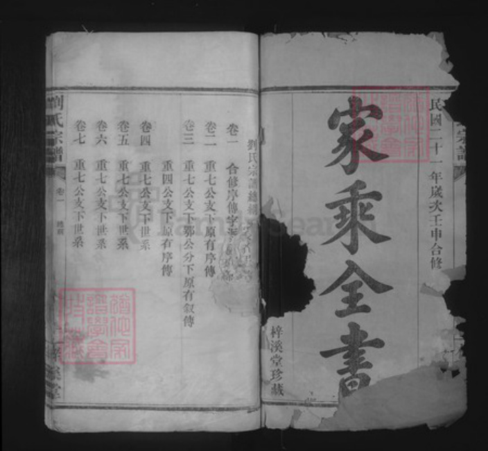 湖北省武汉市武昌区粮道街道刘氏梓溪堂族谱-刘氏宗谱.pdf电子版插图1