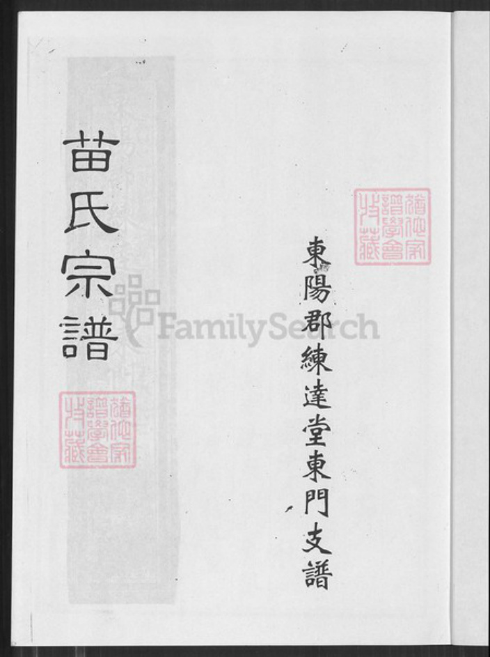 浙江省杭州市临安区区临安苗氏练达堂族谱-苗氏宗谱.东阳郡练达堂东门支谱.pdf电子版插图1