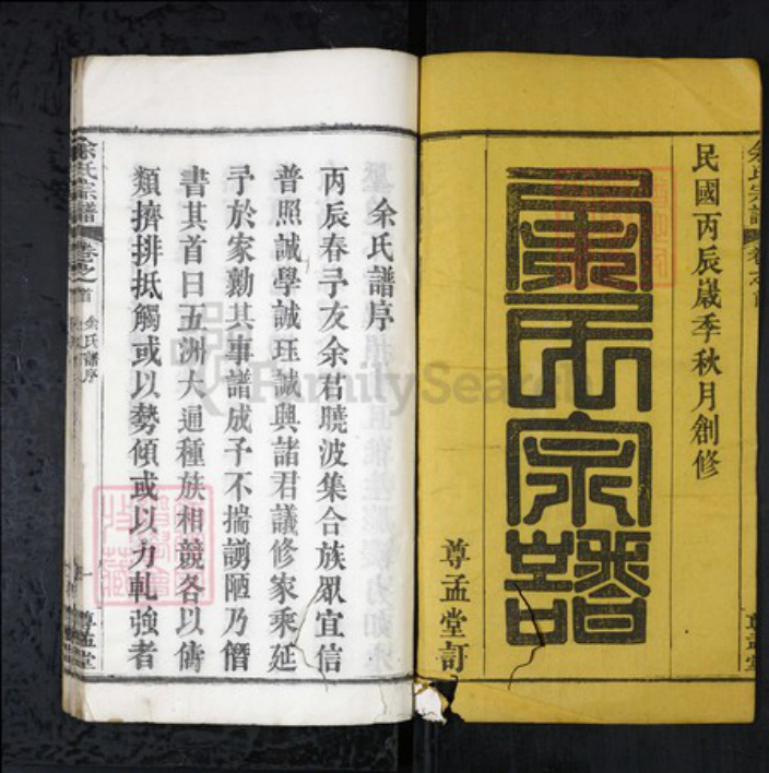 湖北省武汉市新洲区余氏族谱-余氏宗谱[4卷首1卷].pdf电子版插图1