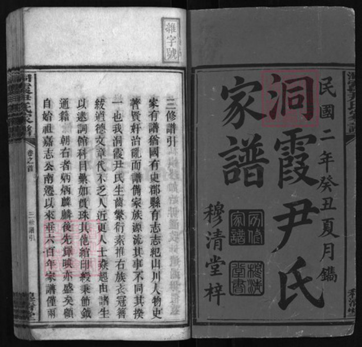 湖南省邵阳市邵阳县尹氏族谱-洞霞尹氏家谱 [2卷,首1卷].pdf电子版插图1