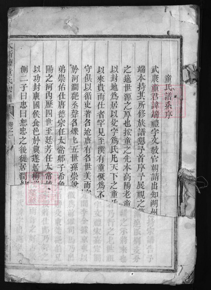 浙江省童氏族谱-大新塘童氏宗谱 [4卷].pdf电子版插图1