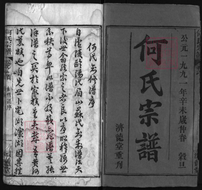 湖北省黄冈市黄州区何氏族谱-何氏宗谱 [8卷,首4卷].pdf电子版插图1