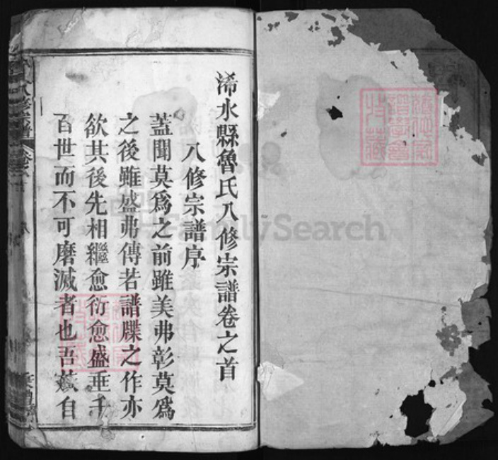 湖北省黄冈市鲁氏族谱-鲁氏八修宗谱 [7卷,含卷首, 世系5卷, 行传18卷].pdf电子版插图1