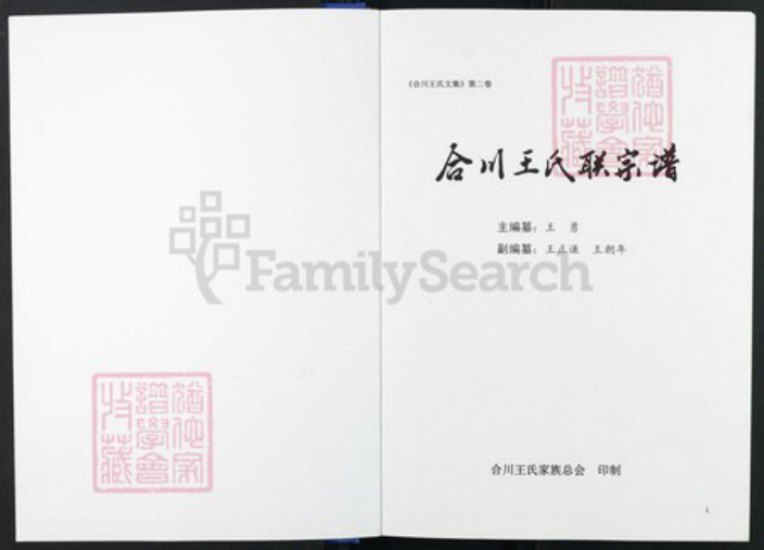 重庆市合川区王氏族谱-合川王氏联宗谱.pdf电子版插图1