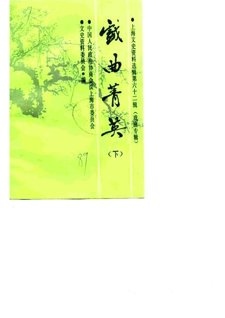 1989-上海文史资料选辑  第62辑  戏曲菁英  下.pdf电子版_上海市志