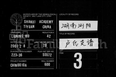 湖南卢氏族谱-卢氏支谱 [11卷,及附卷1].pdf电子版