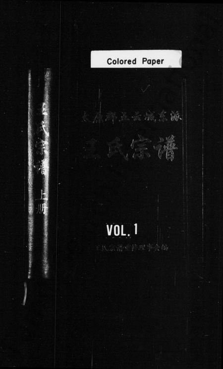 浙江王氏族谱-王氏宗谱 [上下卷].pdf电子版插图1