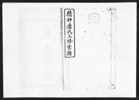 湖南唐氏族谱-德神唐氏三修族谱[8卷,首2卷].pdf电子版