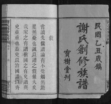 湖南谢氏族谱-谢氏创修族谱[11卷首1卷].pdf电子版插图1