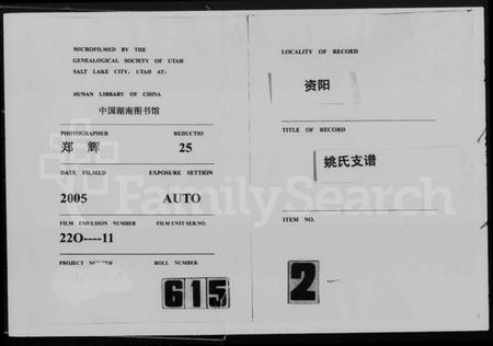 湖南姚氏族谱-资阳姚氏支谱 [4卷,含卷首].pdf电子版