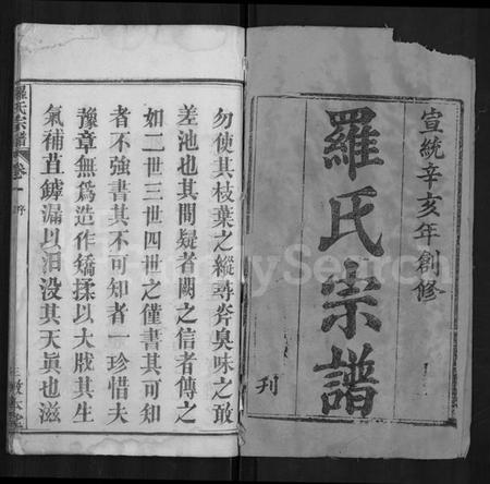 湖北罗氏族谱-罗氏宗谱 [12卷].pdf电子版插图1