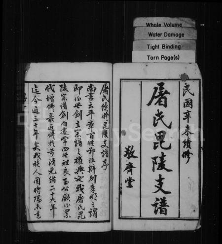 江苏屠氏族谱-屠氏毘陵支谱 [20卷,首末各1卷].pdf电子版插图1