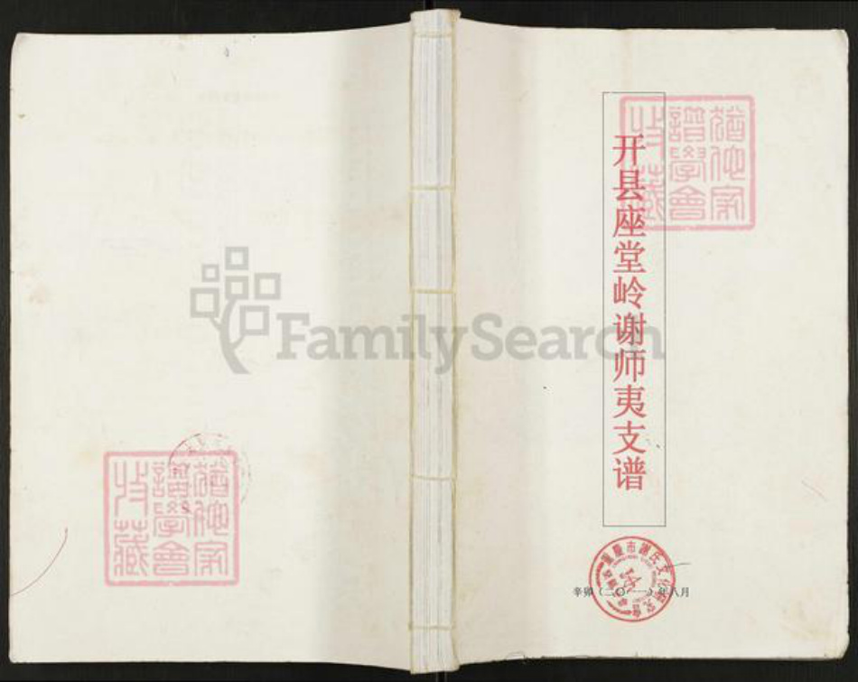 重庆市万州开县谢氏宝树堂族谱-开县座堂岭谢师夷支谱.pdf电子版