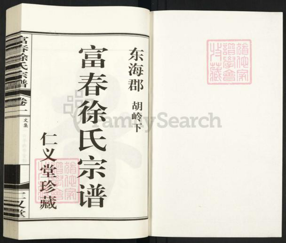 浙江省杭州市富阳龙门镇镇徐氏仁义堂族谱-富春徐氏宗谱.pdf电子版插图1