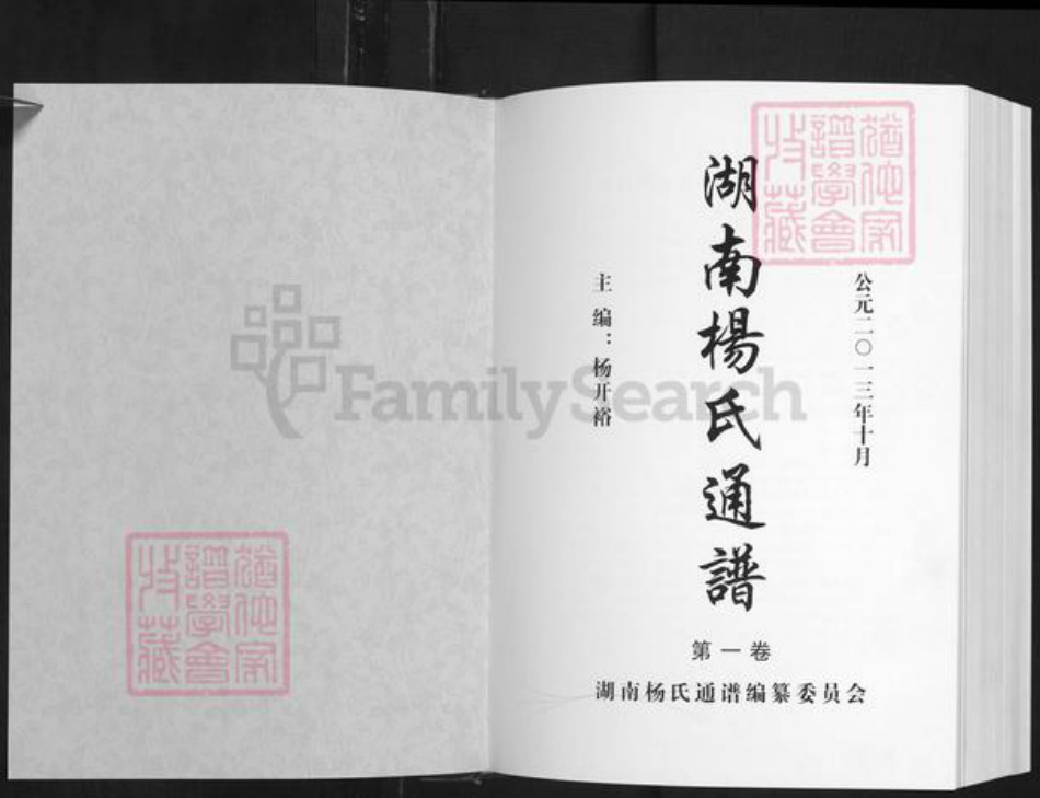 湖南省杨氏四知堂族谱-湖南杨氏通谱.pdf电子版插图1