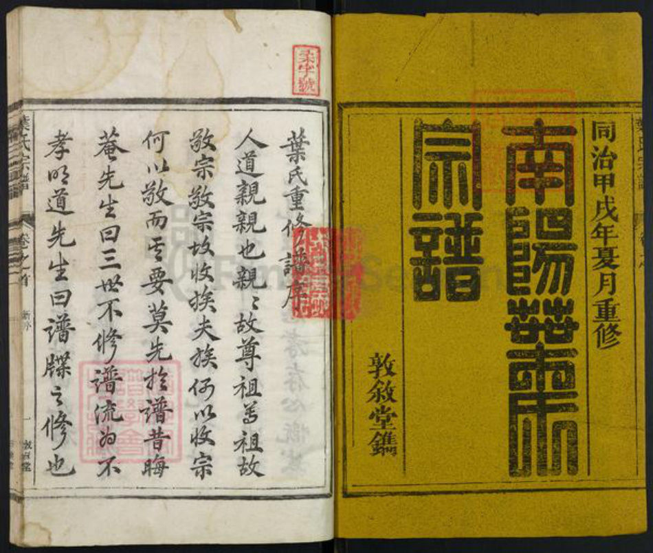 浙江省衢州开化县叶氏敦叙堂族谱-南阳叶氏宗谱.pdf电子版插图1