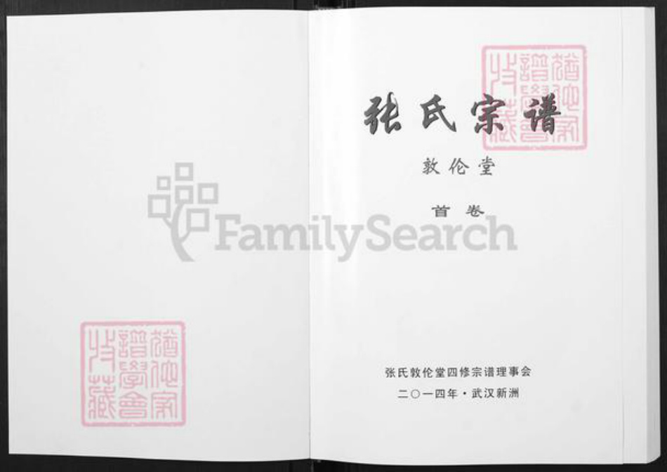 湖北省武汉市新洲区张氏敦伦堂族谱-张氏宗谱.pdf电子版插图1