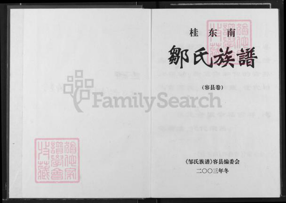 广西壮族自治区玉林容县石头镇邹氏族谱-桂东南邹氏族谱.pdf电子版插图1