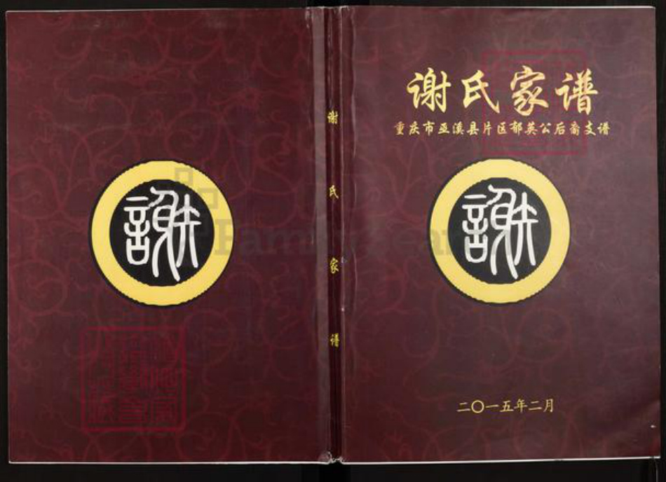 重庆市巫溪县重庆市大足区万古镇谢；谢氏族谱-谢氏家谱.重庆市巫溪县片区郁英公后裔支谱.pdf电子版