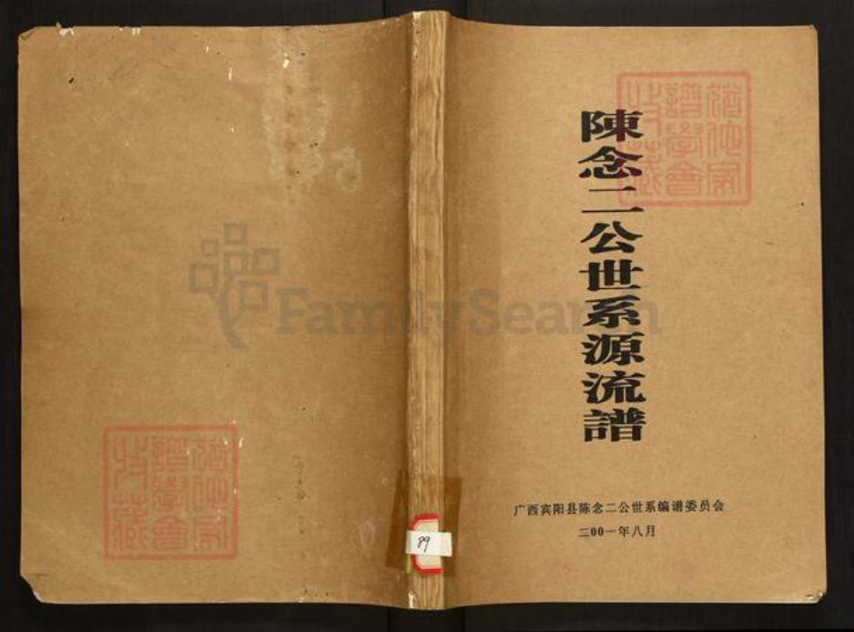 广西壮族自治区南宁市宾阳县陈氏族谱-陈念二公世系源流谱.pdf电子版