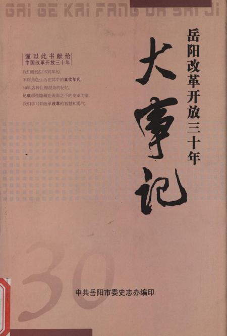 岳阳改革开放三十年大事记（1979-2008）.pdf电子版_湖南省志
