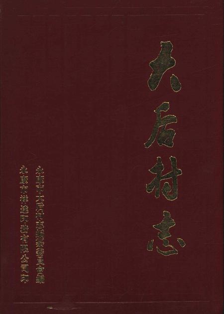 大后村志-永康市大后村志编委会 编-2001.12.pdf电子版_浙江省志