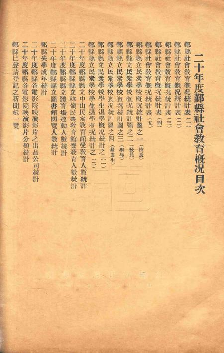 二十年度鄞县教育统计及各种委员会一览 [鄞县县教育局 编印]-1933.8-002.pdf电子版_浙江省志插图1