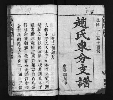 湖北赵氏族谱-赵氏东分支谱 [22卷,首1卷](别名：Zhao Shi Dong Fen Zhi Pu、赵氏东分支谱).pdf电子版插图1