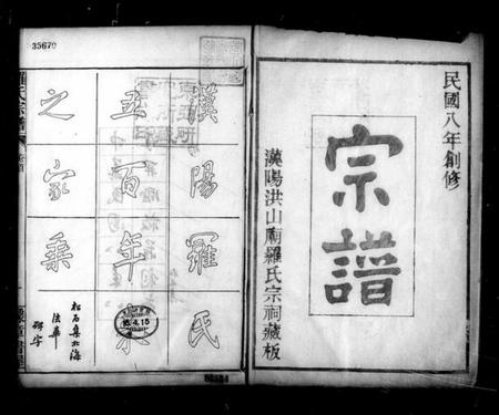 湖北罗氏族谱-洪山庙罗氏宗谱 [30卷,及卷首末](别名：汉阳罗氏五百年来之家乘、罗氏宗谱).pdf电子版插图1