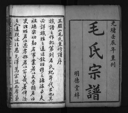 湖北毛氏族谱-五脑山毛氏重修宗谱 [19卷,首2卷,末1卷](别名：Wu Nao Shan Mao Shi Zong Pu、毛氏宗谱).pdf电子版插图2