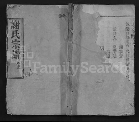 湖北谢氏族谱-谢氏宗谱 [20卷](别名：Xie Shi Zong Pu).pdf电子版