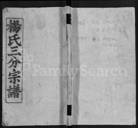 湖北杨氏族谱-杨氏八修宗谱 [20卷,世系2卷,首4卷](别名：杨氏三分宗谱、浠川杨氏八修宗谱).pdf电子版