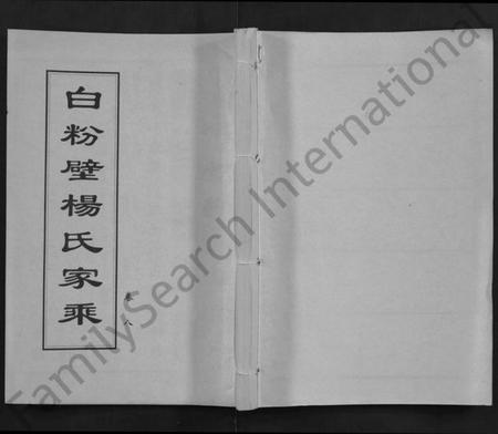 湖北杨氏族谱-白粉壁杨氏家乘 [38卷,首末各1卷](别名：Bai Fen Bi Yang Shi Jia Cheng).pdf电子版