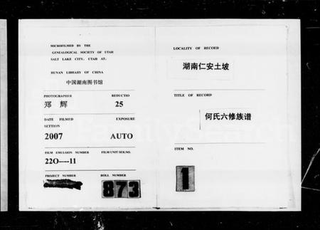 湖南何氏族谱-何氏土坡族六修族谱 [2卷].pdf电子版