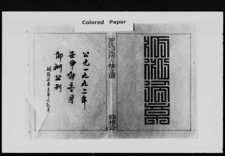 湖南罗氏族谱-豫章罗氏信定公五修支谱 [不分卷].pdf电子版插图1