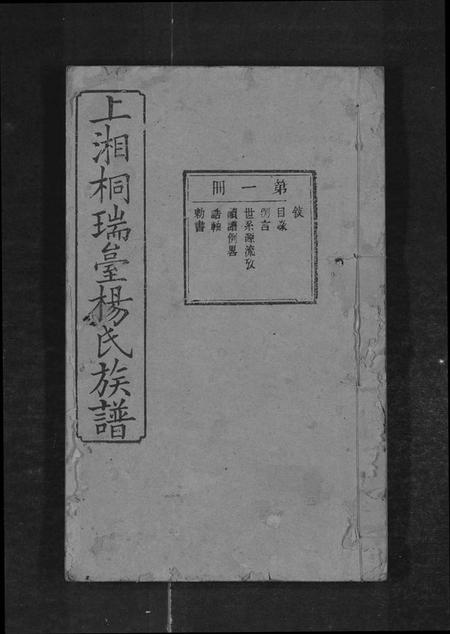 湖南杨氏族谱-上湘桐瑞台杨氏族谱 [22卷,及卷首末].pdf电子版