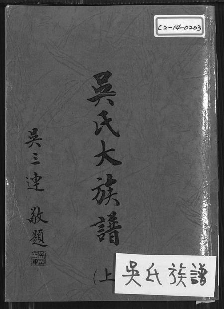 广东、福建吴氏族谱-吴氏大族谱 [上下2册].pdf电子版